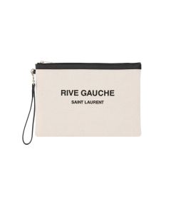 Saint Laurent Logo Print Two-Tone Clutch Bag