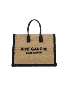 Saint Laurent Logo Embroidered Rive Gauche Tote Bag