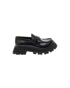 Alexander Mcqueen Woman's Black Oversize Leather Loafers