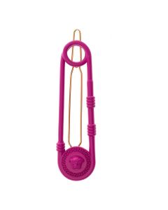 Versace Woman's Medusa Pink Lacquered Metal Brooch