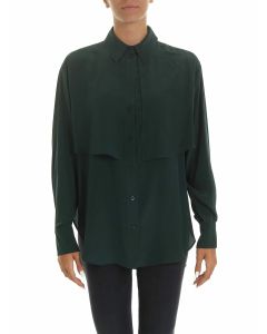 Shirt in dark green with panels