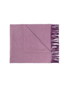 Purple Wool Scarf With Logo Print
