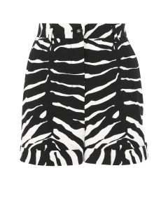 Dolce & Gabbana Zebra-Printed High Waist Drill Shorts