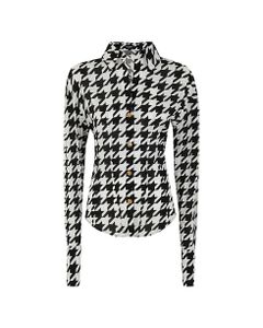 Printed Houndstooth Fitted Shirt