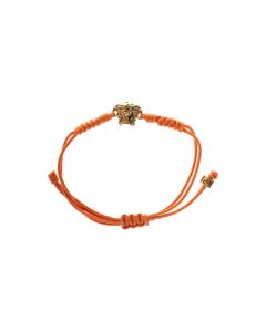 Orange Cotton Bracelet With Medusa Logo