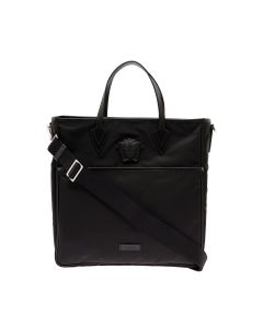Black Nylon Shopper Bag With Medusa Detail Versace Man