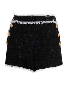 Gold Button Tweed Shorts