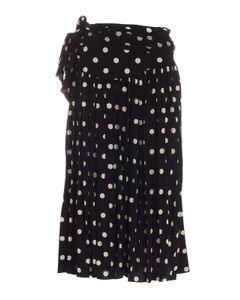 Skirt with white polka dots in black