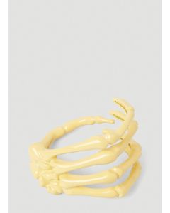 Raf Simons Logo Engraved Skeletal-Hand Hinged Bracelet