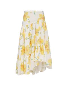 Marni Floral Printed Asymmetrical Midi Skirt