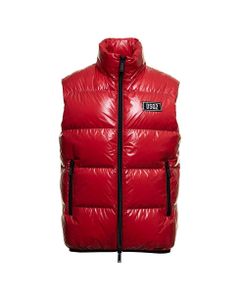 D-squared2 Man's Shiny Red Nylon Vest With Logo