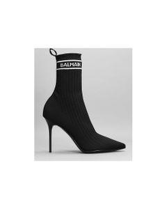 High Heels Ankle Boots In Black Polyamide
