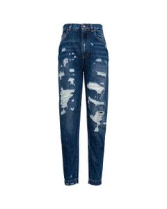 High Waist Jeans With Ripped Details