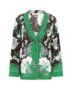 Valentino Floral Printed Long-Sleeved Blouse