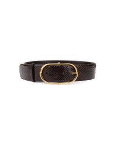 Dark Brown Python Leather Belt