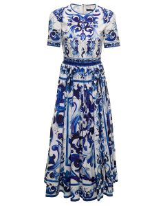 Dolce & Gabbana Majolica-Printed Poplin Dress
