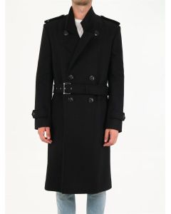 Saint Laurent Double Breasted Trench Coat