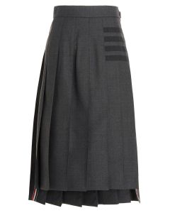 Thom Browne Asymmetric Pleated Midi Skirt