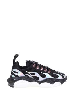 Moschino Round Toe Lace-Up Sneakers