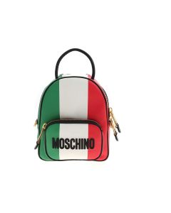 Moschino Color-Block Logo Plaque Backpack