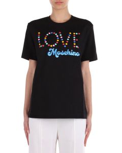 Love Moschino Logo Embellished Crewneck T-Shirt