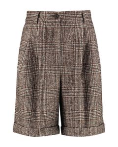 Checked Wool Shorts