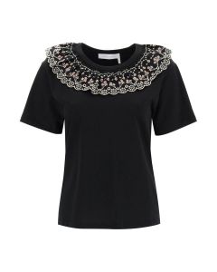 See By Chloé Broderie Anglaise Crewneck T-Shirt