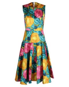 Marni Allover Floral Printed Sleeveless Midi Dress
