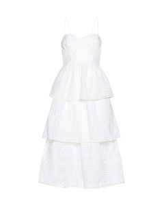 Self-Portrait Tiered Broderie Anglaise Midi Dress