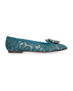 Lace Ballet Flats With Embellished Appliqué