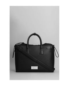 5ac Tote In Black Leather And Fabric