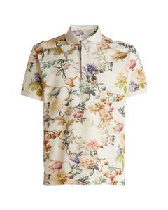Man White Polo With Floral Print