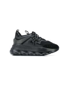 Black Mesh And Leather Chain Reaction Sneakers Versace Man