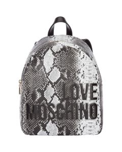 Love Moschino Logo Printed Zipped Backpack