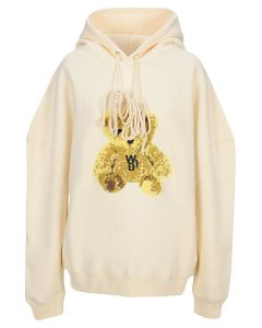 We11done Embroidered Teddy Drawstring Hoodie
