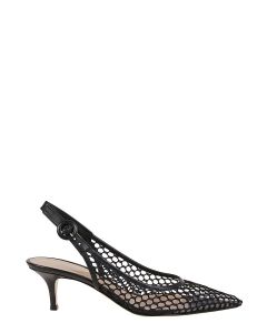 Gianvito Rossi Net Slingback Pointed Toe Pumps