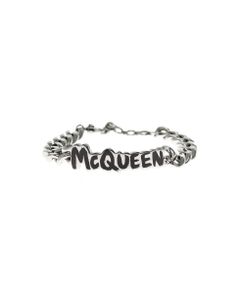 Alexander Mcqueen Man's Graffiti Metal Bracelet