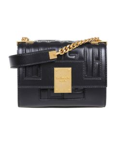 Shoulder Bag In Leather With Embossed Monogram