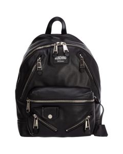 Moschino Logo Patch Zipped Backpack