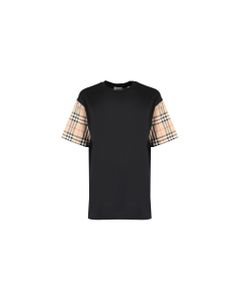 Cotton T-shirt With Vintage Check Inserts