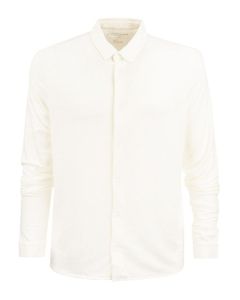White stretch linen shirt
