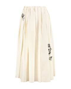 Printed Cotton Midi Skirt
