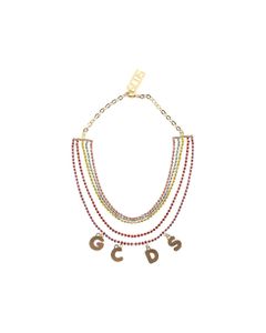 Gcds Woman's Rainbow Cute Brass Necklace With Crystals And Logo