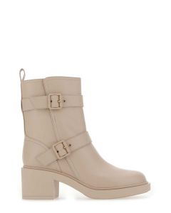 Gianvito Rossi Round Toe Buckled Ankle Boots