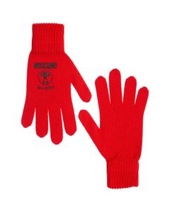 Moschino Double Question Mark Logo Detailed Gloves
