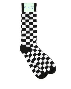 Off-White Logo Embroidered Checked Socks