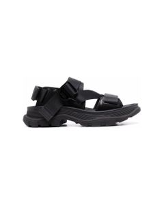 Black Tread Sandals With Ergonomic Rubber Sole