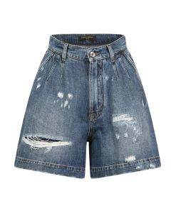 Dolce & Gabbana High-Waisted Distressed Denim Shorts