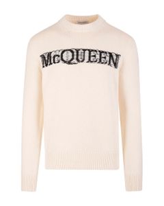 Man Mcqueen Pullover In Ivory Knit