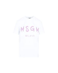 MSGM Logo Printed Crewneck T-Shirt